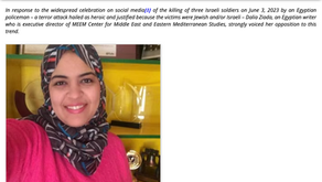 MEMRI: Dalia Ziada Condemns Egyptians Celebrating Recent Killing Of Three Israeli Soldiers 
